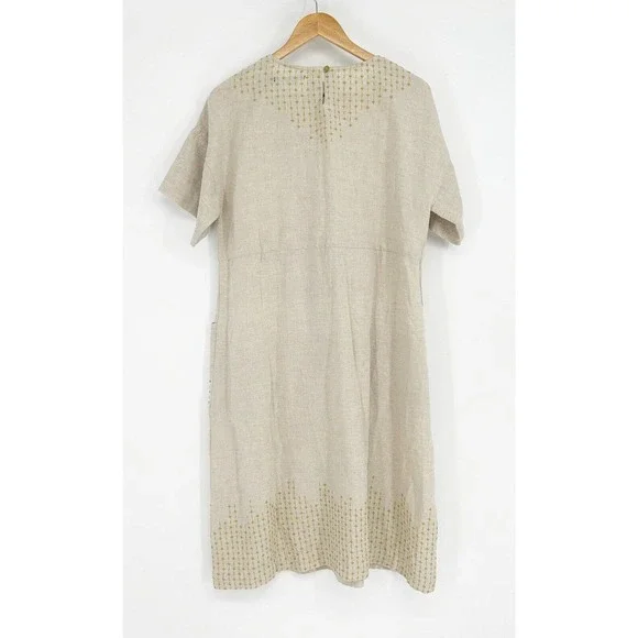 Gudrun Sjoden Beige Midi Dress with Patterned Accents - Picture 2 of 6